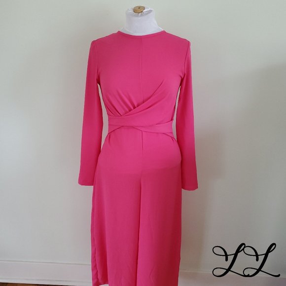 Boohoo jumpsuit Hot Pink Wide Leg - Picture 1 of 14